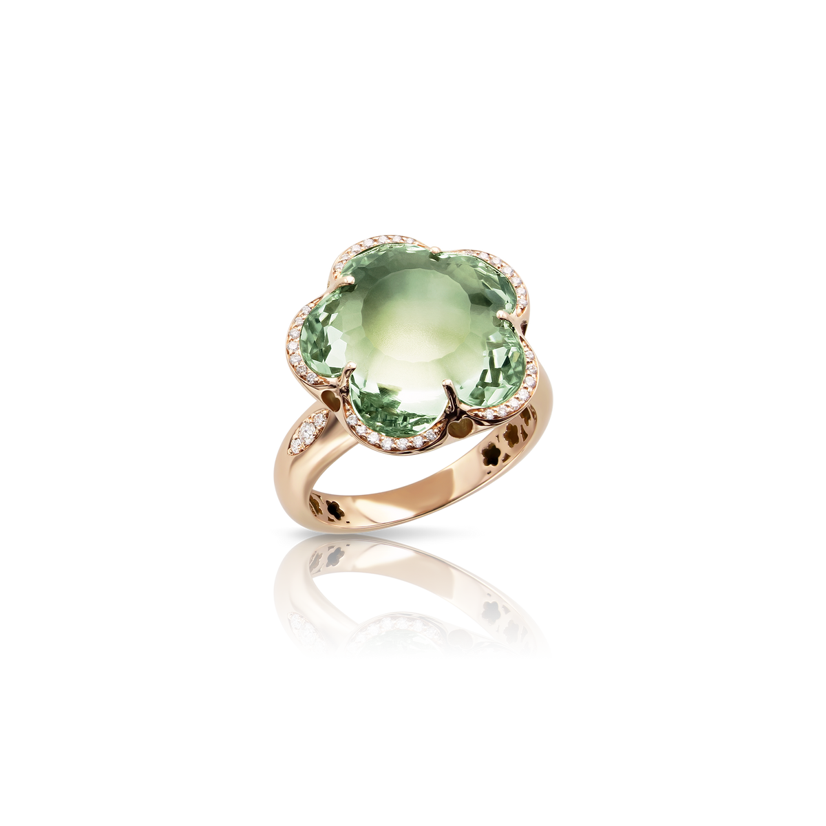 Bon Ton Ring in 18k Gold with Prasiolite & Diamonds | Pasquale Bruni