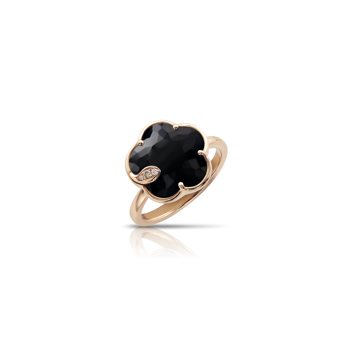 Petit Joli Ring in 18k Rose Gold, Onyx & Diamonds | Pasquale Bruni