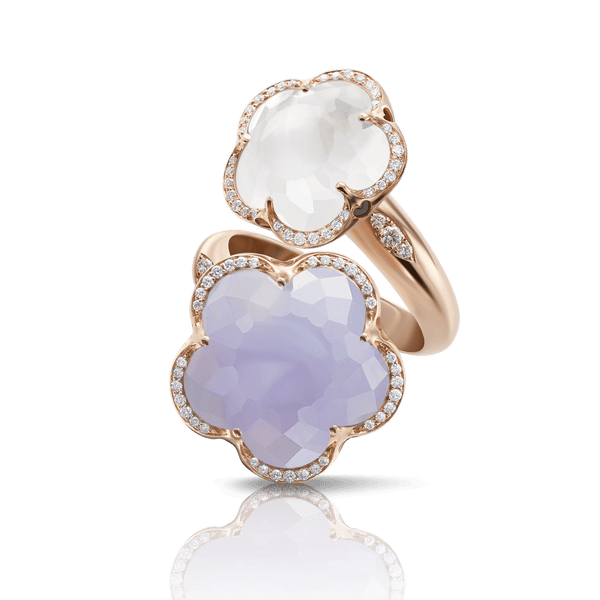 Bon Ton Ring: 18k Gold, Quartz, Chalcedony & Diamonds
